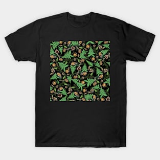 Plenty of ferns, swiss and casseroles black background T-Shirt